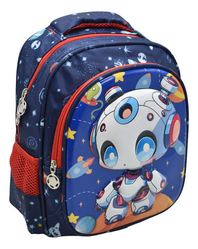 Mochila Robot Espacial Estampado 3d Kinder Ll24bpk532