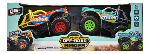 Maniac Off Road Series Set 2 Vehiculos 15cm Hj900g Strong Rojo/azul