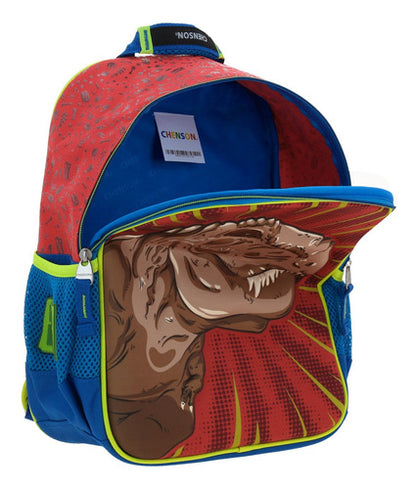 Mochila Lonchera Y Lapicera Dino Land T Rex Kinder Chenson Rojo Impresion 3d