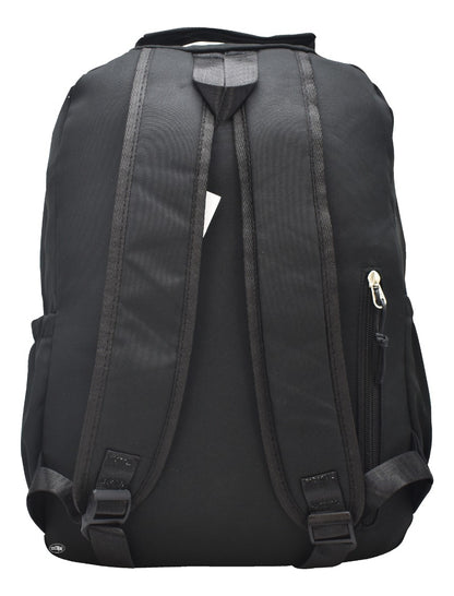 Mochila Escolar Lluvia Negra Poliéster Con Bolsillo Para Botella