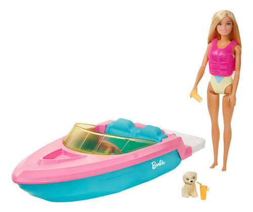 Barbie Lancha con Muñeca 21.6 cm y Accesorios - Mattel 2023