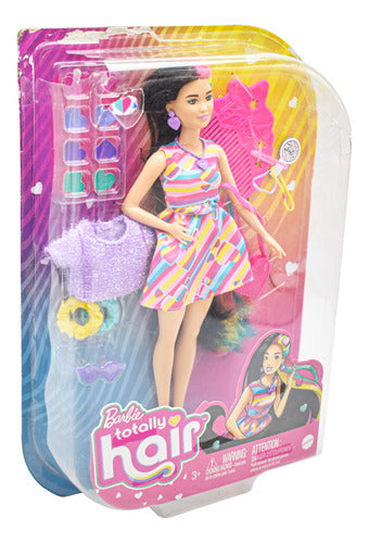 Barbie Totally Hair Vestido De Corazones Muñeca Mattel Cd