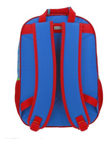Mochila Y Lapicera Super Mario Here We Go Primaria Chenson Azul Estampado. Tornasol