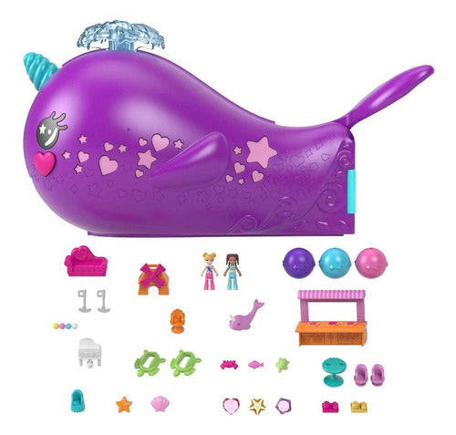 Polly Pocket Barco Aventurero Narval 15 Piezas Mattel
