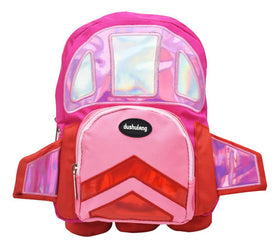 Mochila Maternal Cohete Espacial Lluvia 3D Rosa/Rojo 5L Poliéster