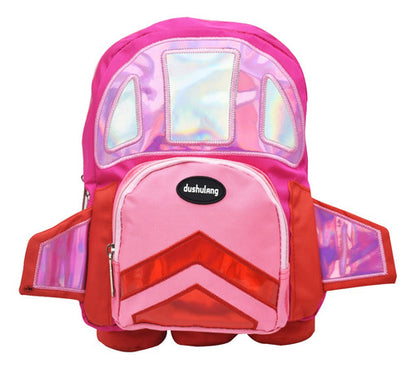 Mochila Maternal Cohete Espacial Lluvia 3D Rosa/Rojo 5L Poliéster