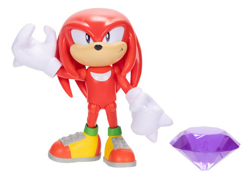 Kuckles Nudillos Figura 10cm Con Purple Chaos Emerald Sonic