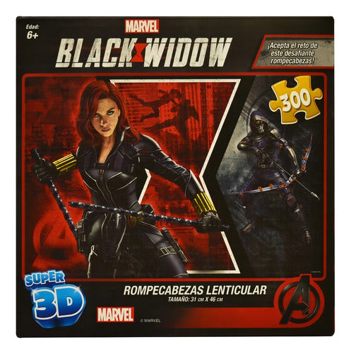 Rompecabezas Novelty Black Widow 3d Lenticular 300 Piezas