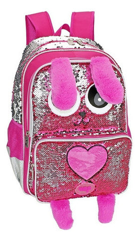 Willys WT387 Reversible Sequin Rabbit Primary Backpack, Bubblegum Pink