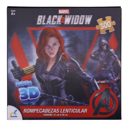 Rompecabezas Novelty Black Widow 3d Lenticular 300 Piezas