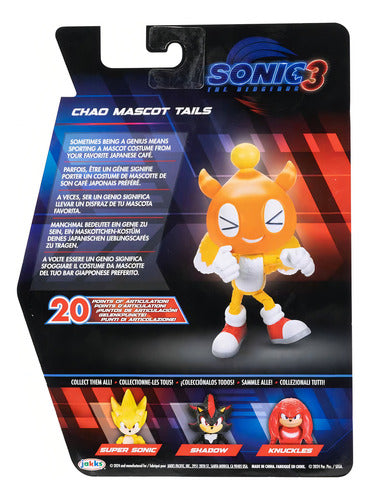 Sonic 3 Pelicula Figura Chao Mascot Tails 5 PuLG Serie 2