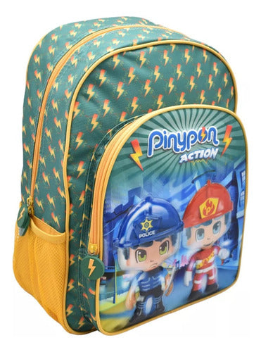 Mochila Pinypon Action Kit 3pz #2 Primaria 15988 Famosa Verde Etampado