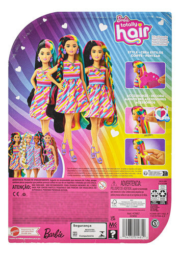Barbie Totally Hair Vestido De Corazones Muñeca Mattel Cd