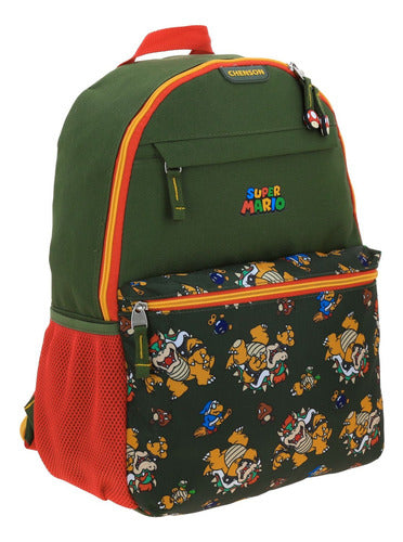 Mochila Y Lonchera Super Mario Bros Primaria Mb66499 Chenson Verde Estampado