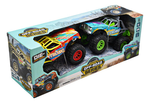 Maniac Off Road Series Set 2 Vehiculos 15cm Hj900g Strong Rojo/azul