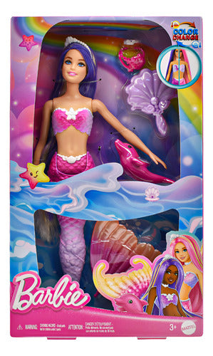 Barbie Fantasia Sirena Color Change Ojos Azules Mattel
