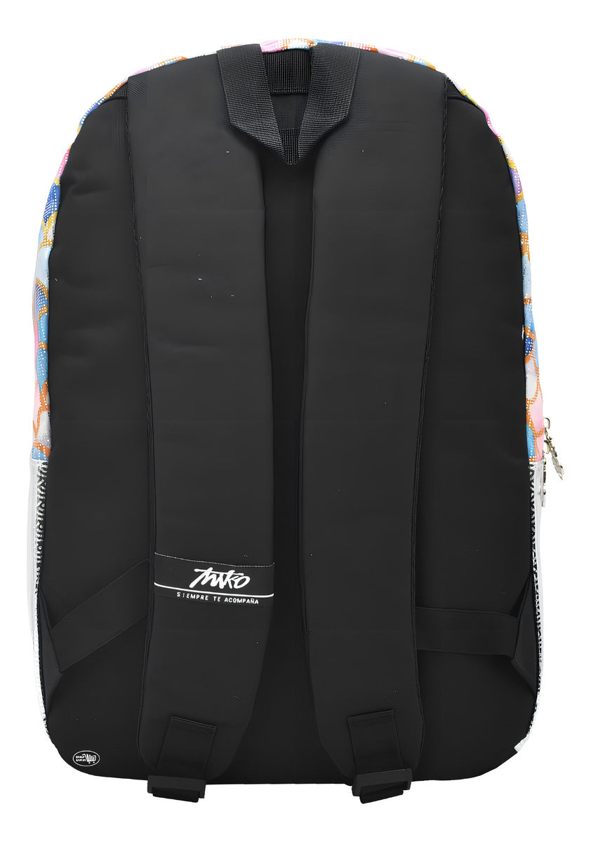 Mochila Escolar Niña Negro Miko Club con Compartimento para Laptop 17L