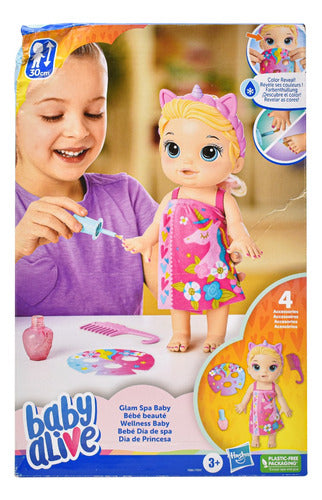 Baby Alive Bebe Dia De Spa Accesorios Muñeca 30cm Hasbro Cd