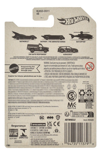 Hot Wheels Batman Hdg89 Pack 5 Vehiculos #1 Mattel Negro