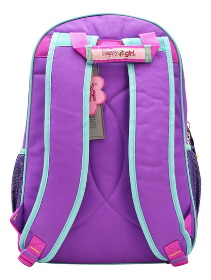 Mochila Happy Girl Need More Space Rosa Primaria Chenson Con Detalle Violeta Textura