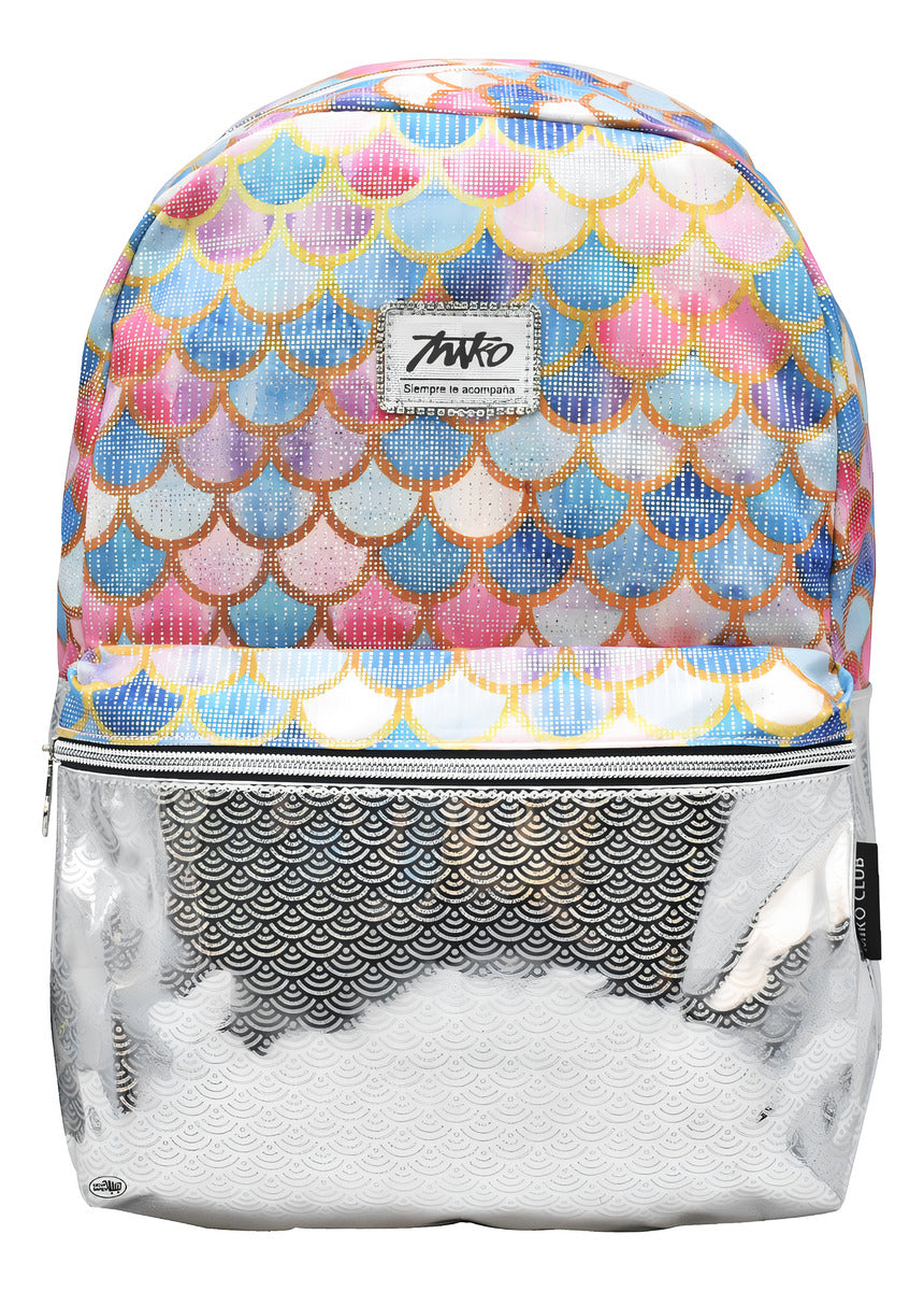 Mochila Escolar Niña Negro Miko Club con Compartimento para Laptop 17L