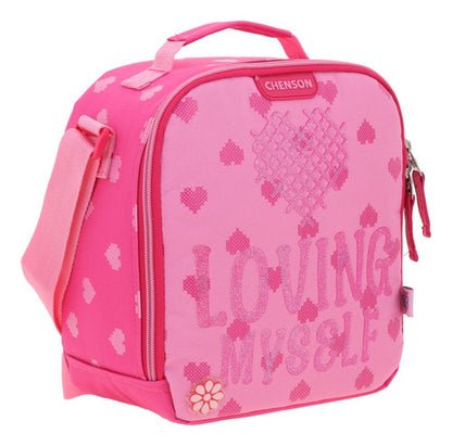 Mochila Ruedas Morral Lonchera Lapicera Happy Girl Primaria Rosa Estampado, Relieve