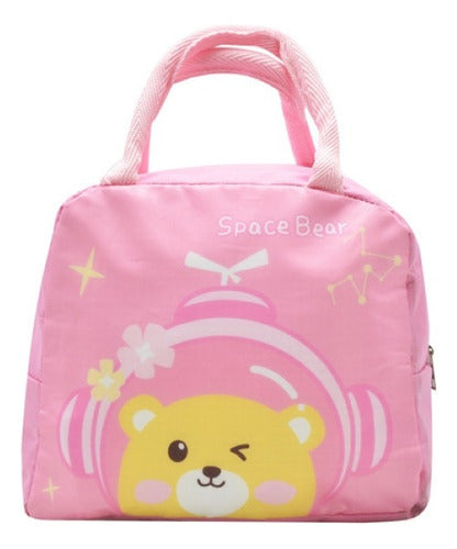 Lonchera Térmica Ositos Estampada Rosa Ll23lbm029 Lluvia Liso/estampado