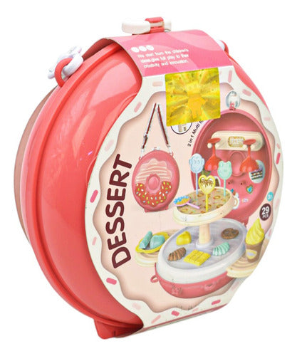 Juego De Postres Con Estuche De Dona 2 En 1 Dessert 8152 Rosa Chicle