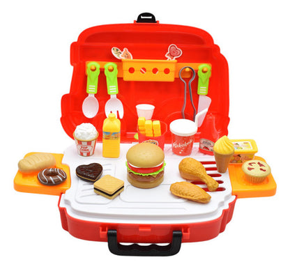 Maletin De Comida Rapida Hamburger Set 2 En 1 Rojo 689-26