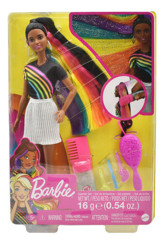 Barbie Morena Peinados Brillantes Multicolor 30cm Mattel Cd