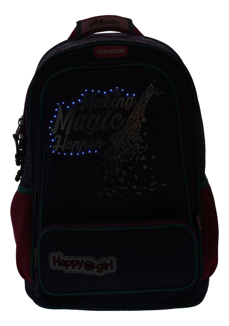 Mochila Escolar Para Niña Primaria Chenson Jirafa Magic Color Azul