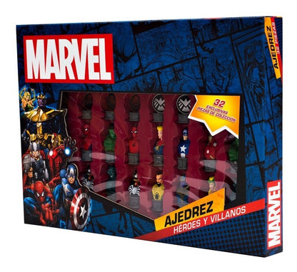 Ajedrez Novelty Marvel Coleccionable 32 Piezas 3d Estrategia