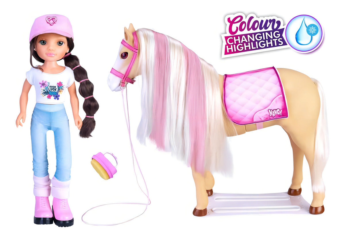 Nancy Un Dia Con Su Caballo Con Accesorios 42cm Famosa