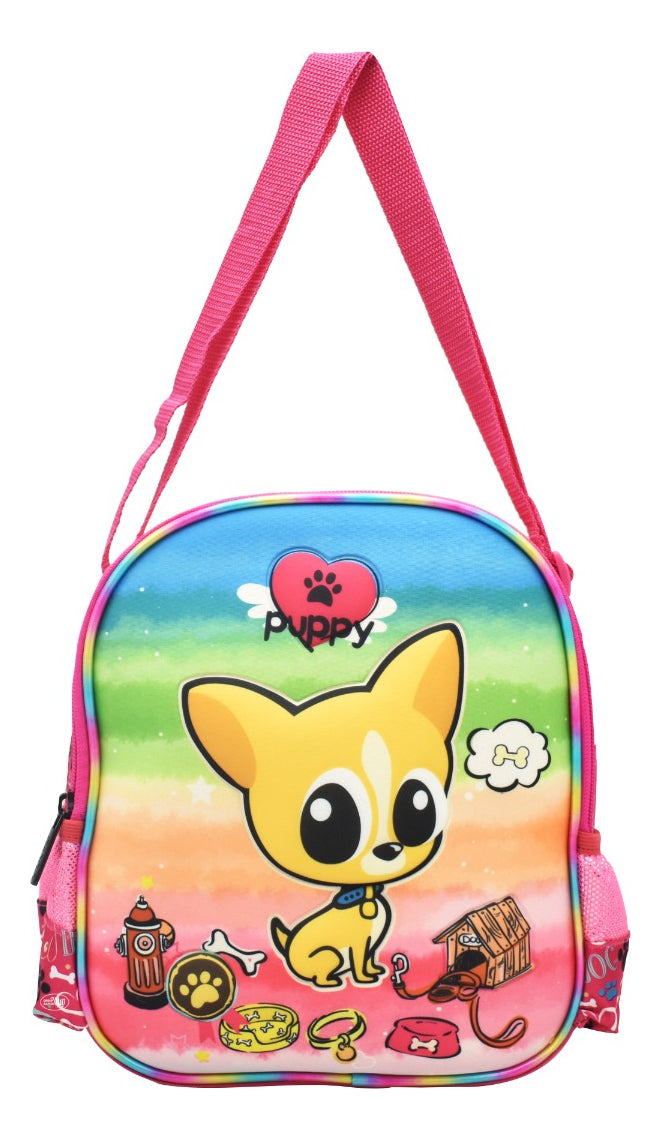 Lonchera Perro Chihuahua Corazon Puppy Termica 3d Lluvia Color Rosa