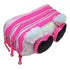 Lapicera Oso De Peluche Gafas Lentejuela Rosa Con Luz Lluvia