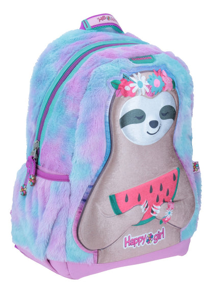 Mochila Grande Chenson Perezoso Peluche Happy Girl Loty Color Lila