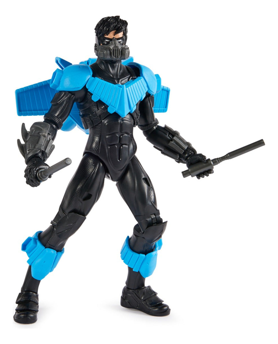 Figura Nightwing 30 cm 15 accesorios, 17 puntos articulación