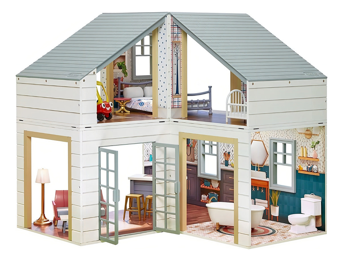 Little Tikes Stack N Style Casa En Madera Para Muñecas Mga Color Blanco