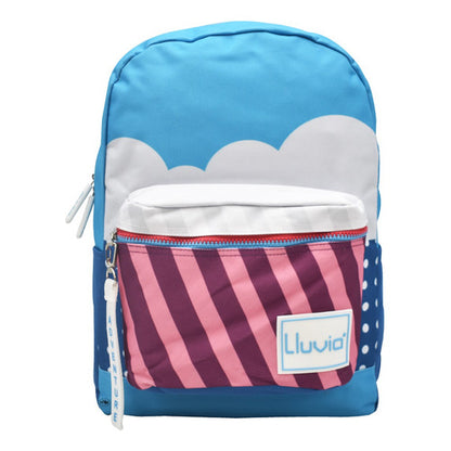 Mochila Nubes Cool Con Compartimiento Para Laptop Lisa Azul Ll20bpi21 Lluvia