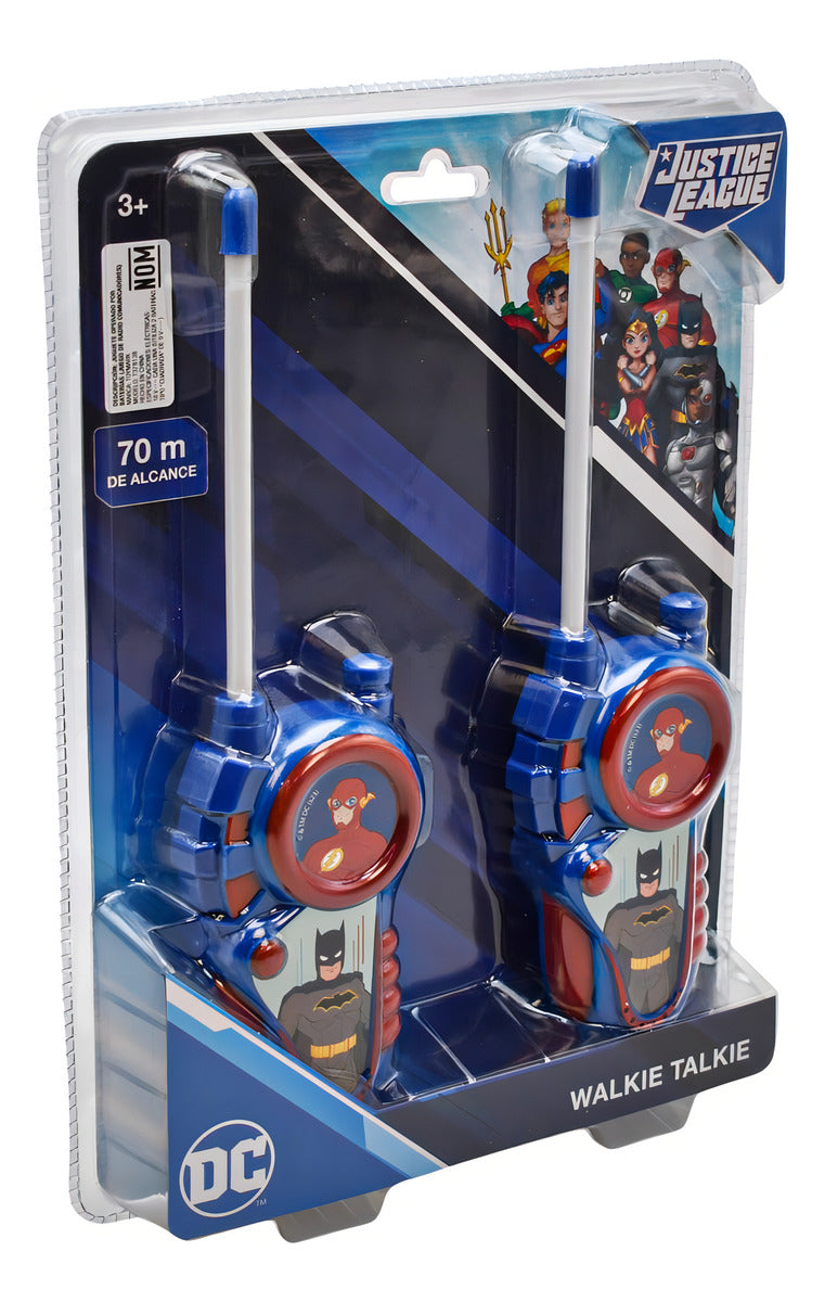 Walkie Talkies ToyMark Liga Justicia Azul Niños Alcance 70m 2 Piezas