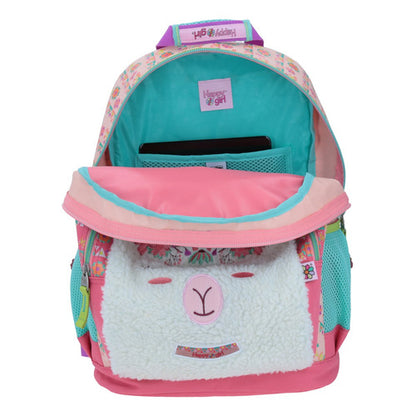 Mochila Grande Chenson Primaria Happy Girl Porta Tablet Llama Peluche Coleccion Drama Hg64470-p Color Rosa