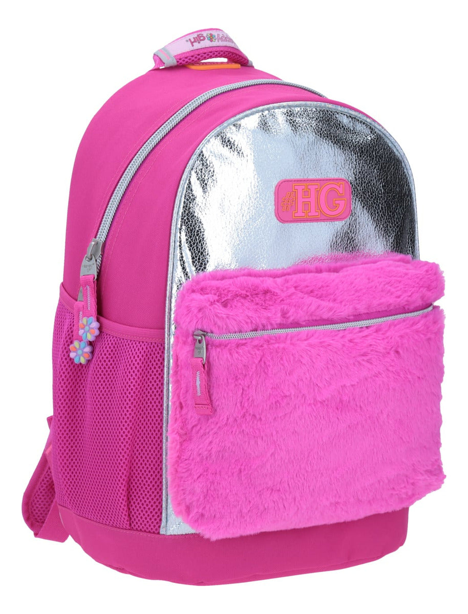 Mochila Grande Rosa Chenson Happy Girl Elizal Rosa