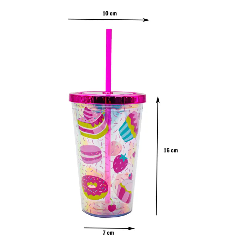 Vaso Plastico Base Luminosa Y Popote Postres Sm22hat311