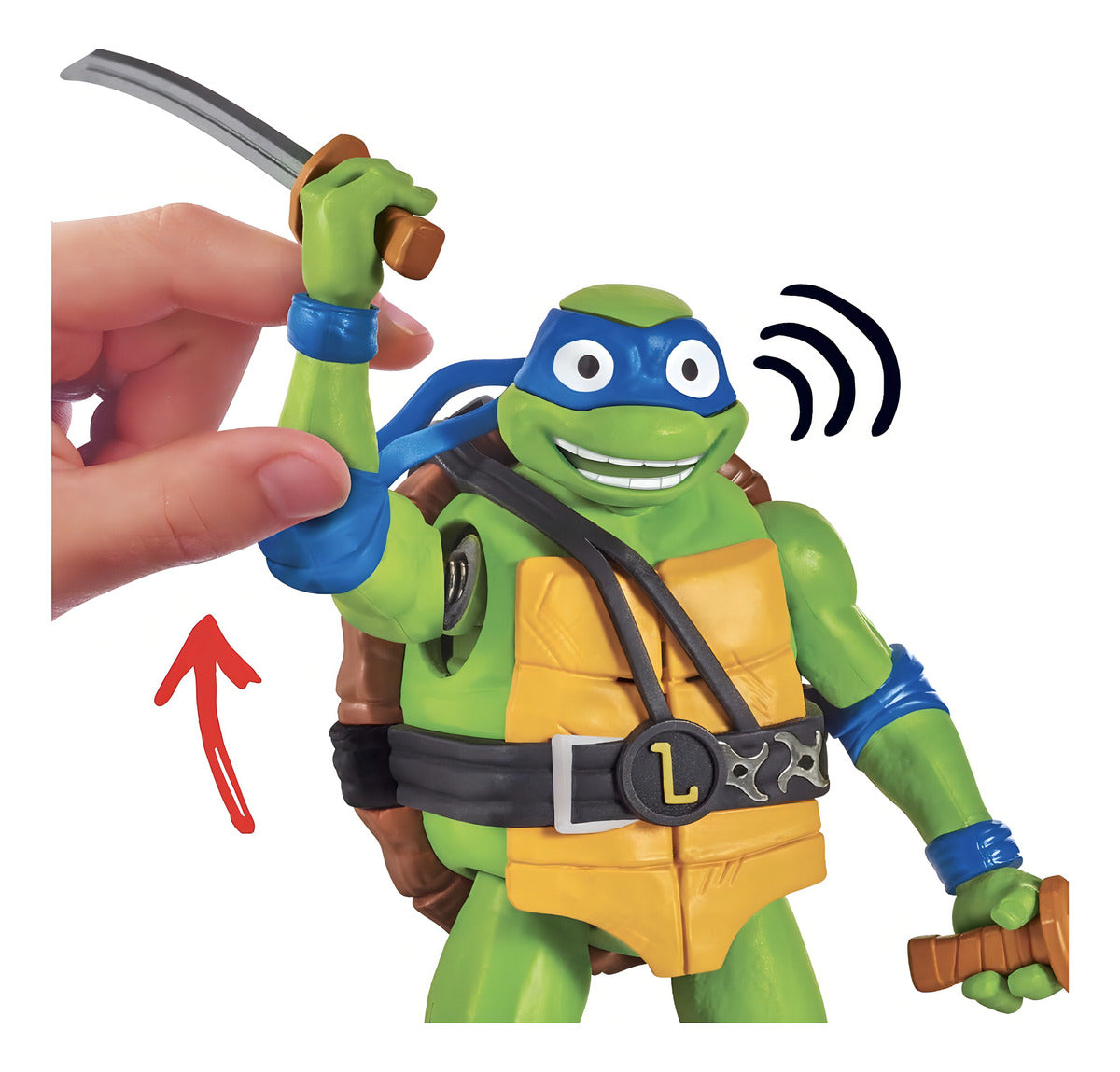 Figura Articulada Leonardo Tortugas Ninja Mutant Mayhem Con Sonido y Espadas