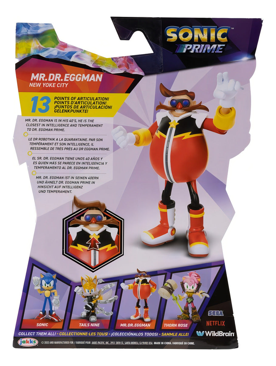 Sonic Prime Mr Dr Eggman New Yoke City Figura 13cm Jakks