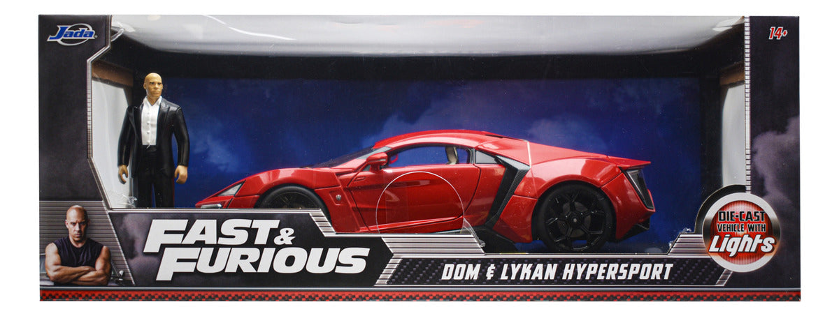 Carro Colección Jada Escala 1:18 Lykan Hypersport Rápidos y Furiosos Rojo