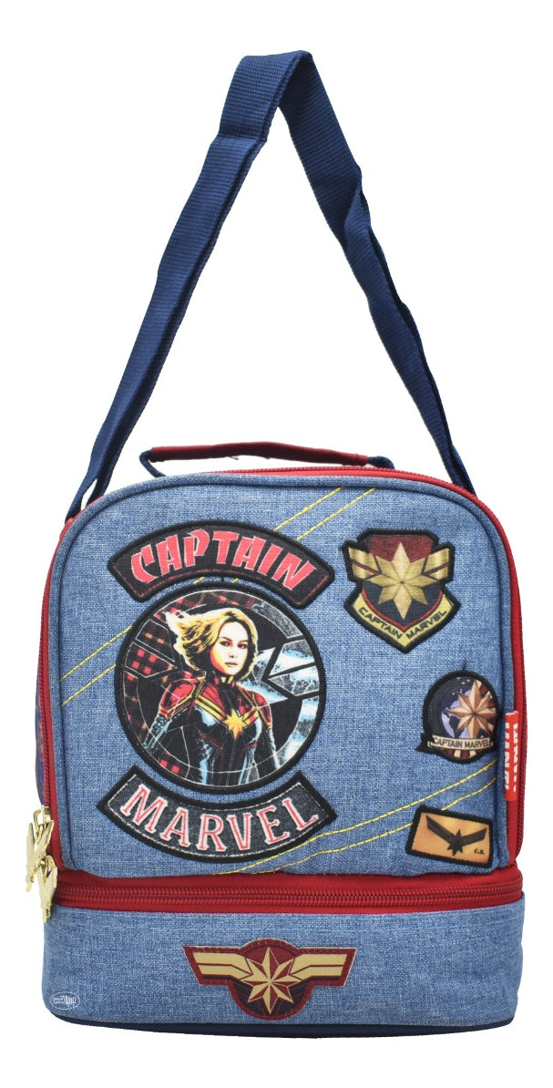Lonchera Termica Marvel Capitana Marvel Estampada Azul Ruz