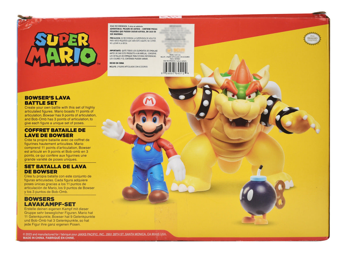 Super Mario Set Batalla De Lava De Bowser Jakks Pacific Cd