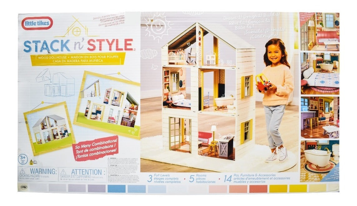 Little Tikes Stack N Style Casa En Madera Para Muñecas Mga Color Blanco