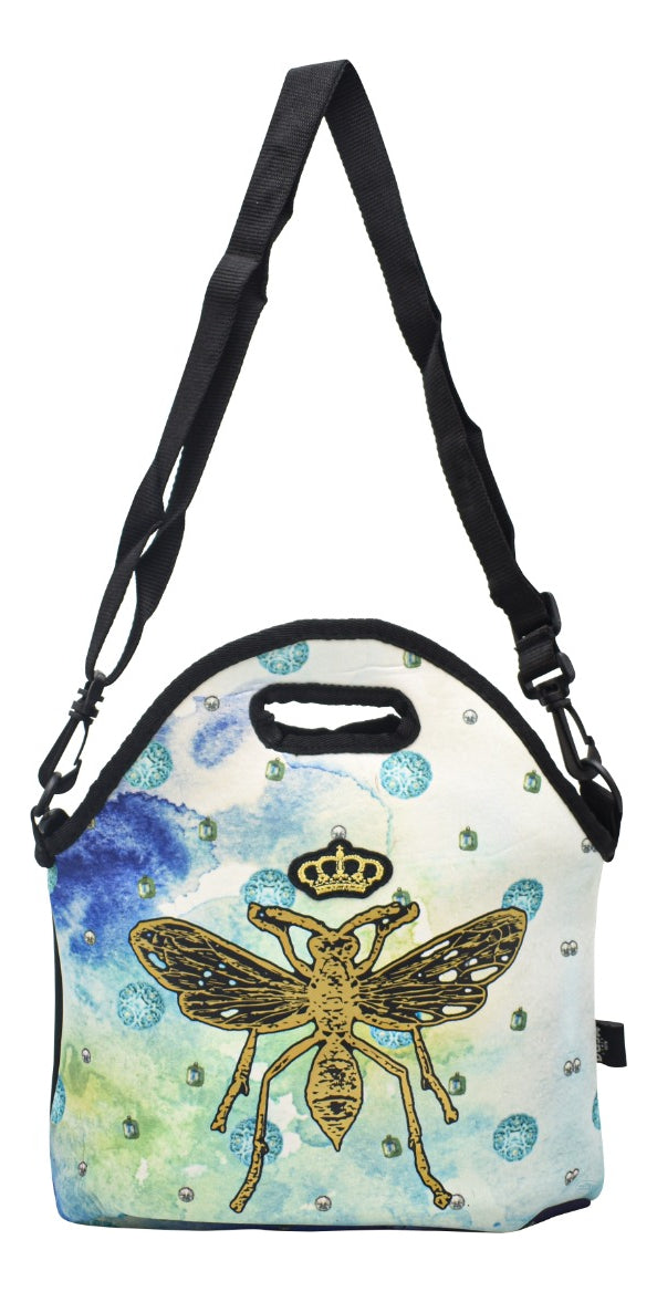 Lonchera Abeja Reina Corona Estampado Termica Dash Color Negro